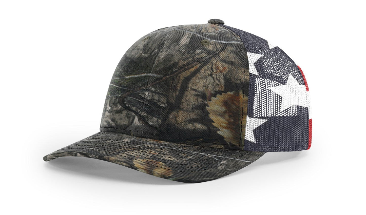 Richardson 112PM Printed Mesh Back Trucker Cap Snapback Hat - Blank