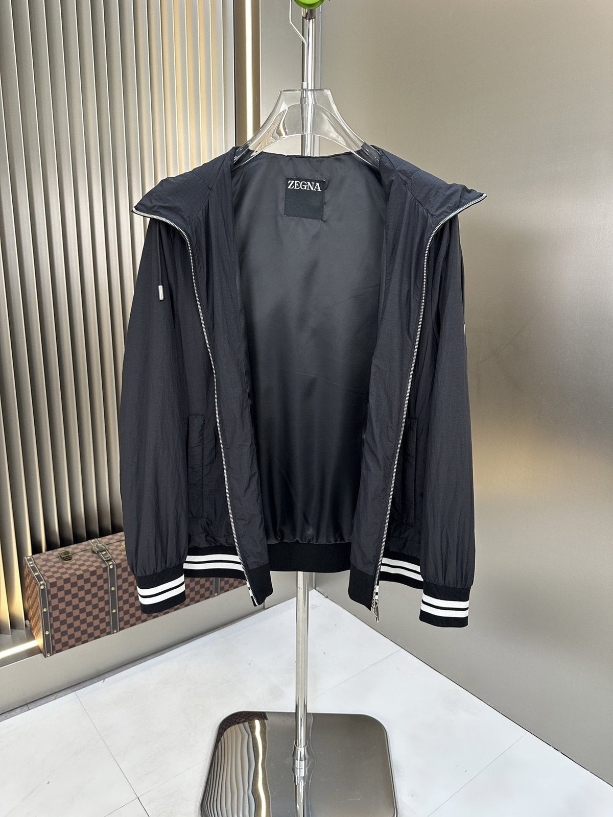 Zegna Hooded Full-Zip Windbreaker — detail